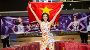 Hoa hậu Kh&#225;nh V&#226;n đ&#227; đến Mỹ tham gia Miss Universe 