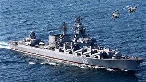 Tuần dương hạm của Nga bị ch&#236;m ở Biển Đen sau sự cố ch&#225;y nổ