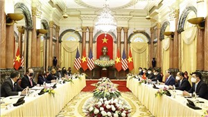 Chủ tịch nước Nguyễn Xu&#226;n Ph&#250;c tiếp Ph&#243; Tổng thống Hoa Kỳ Kamala Harris