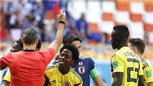 ĐIỂM NHẤN Colombia 1-2 Nhật Bản: Thẻ đỏ khiến Colombia &#244;m hận. James Rodriguez kh&#244;ng thể l&#224; &#39;cứu tinh&#39;