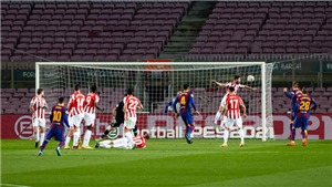 Barcelona 2-1 Athletic Bilbao: Messi lập si&#234;u phẩm đ&#225; phạt trong ng&#224;y trở lại