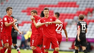 Bayern Munich 5-0 Dusseldorf: Lewandowski lập c&#250; đ&#250;p, Bayern sắp v&#244; địch Bundesliga