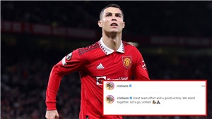 Ronaldo l&#234;n mạng ăn mừng b&#224;n thắng sau khi hết &#39;lệnh trừng phạt&#39; của Ten Hag