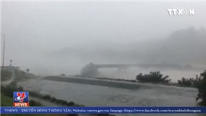  VIDEO: Kinh ho&#224;ng cảnh c&#226;y cầu từ từ đổ sập xuống s&#244;ng do b&#227;o ở New Zealand