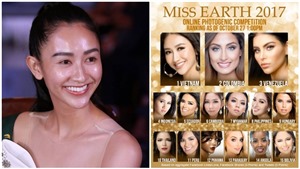 H&#224; Thu dẫn đầu b&#236;nh chọn Gương mặt ăn ảnh ở Hoa hậu Tr&#225;i đất