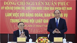 Chủ tịch nước Nguyễn Xu&#226;n Ph&#250;c l&#224;m việc với Trung ương Hội Luật gia Việt Nam