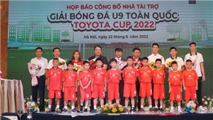16 đội b&#243;ng dự giải U9 to&#224;n quốc Toyota Cup 2022