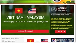 VFF chỉ b&#225;n 10.000 v&#233; online trận chung kết Việt Nam vs Malaysia