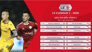 Bảng xếp hạng V-League v&#242;ng 6. BXH b&#243;ng đ&#225; Việt Nam 2020. Kết quả b&#243;ng đ&#225;