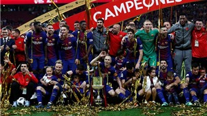 Sevilla 0-5 Barcelona: Bộ tứ Messi, Suarez, Coutinho, Iniesta rực s&#225;ng, Barca đoạt c&#250;p Nh&#224; vua