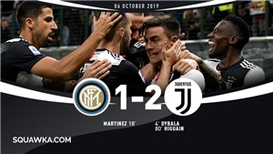 Inter Milan 1-2 Juventus: Conte nếm tr&#225;i đắng đầu ti&#234;n, Juve đoạt ng&#244;i đầu bảng