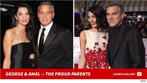 U60, t&#224;i tử George Clooney hạnh ph&#250;c ch&#224;o đ&#243;n cặp song sinh đầu l&#242;ng