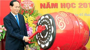 Chủ tịch nước Trần Đại Quang dự Lễ khai giảng tại Trường THCS Trưng Vương
