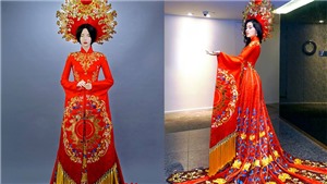 Lộ diện quốc phục nặng 30 kg của Huyền My trong Hoa hậu H&#242;a B&#236;nh thế giới 2017