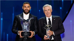Benzenma v&#224; Ancelotti được vinh danh xuất sắc nhất m&#249;a giải 2021/22