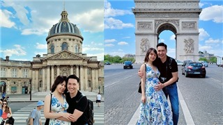  Mạnh Trường tranh thủ đưa vợ bầu vi vu trời Âu 